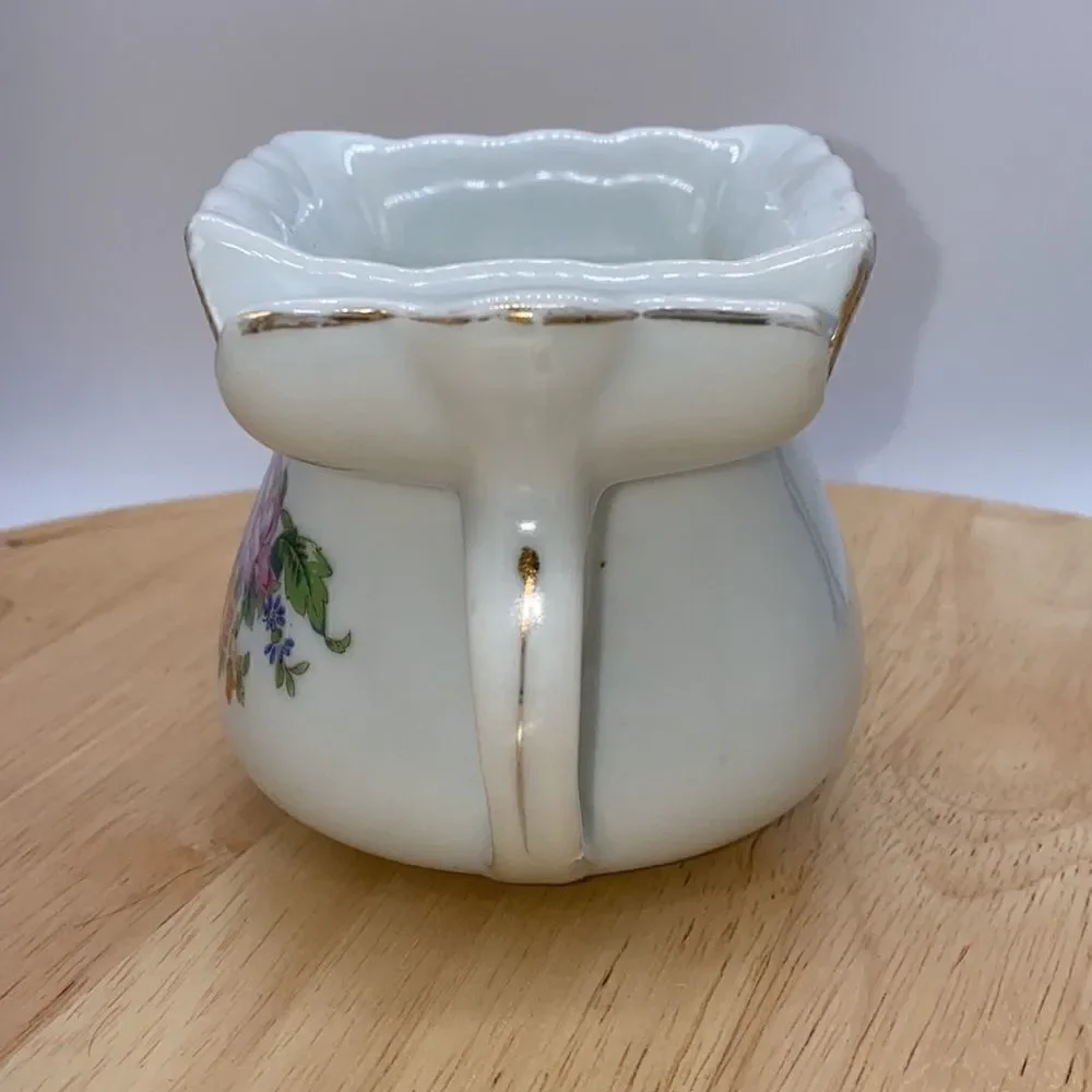 Vintage Floral Transferware Shaving Scuttle